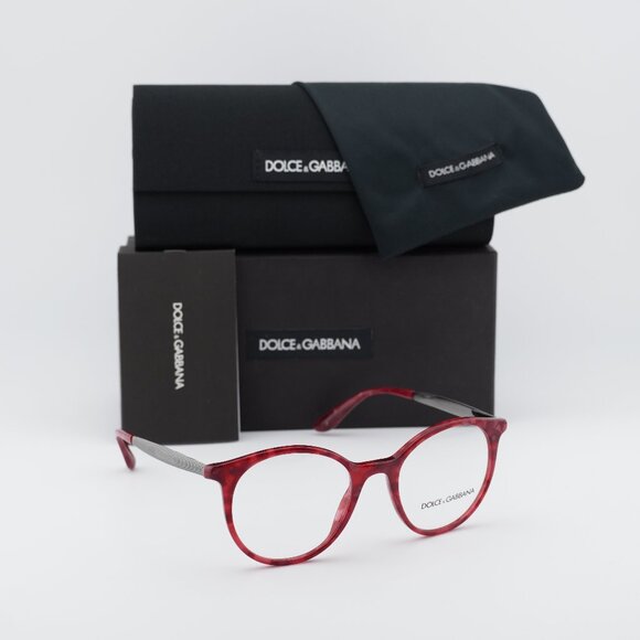 Dolce & Gabbana DG3292 3175 Round Eyeglasses 50mm - Cherry Havana/Ruthenium - Picture 1 of 11